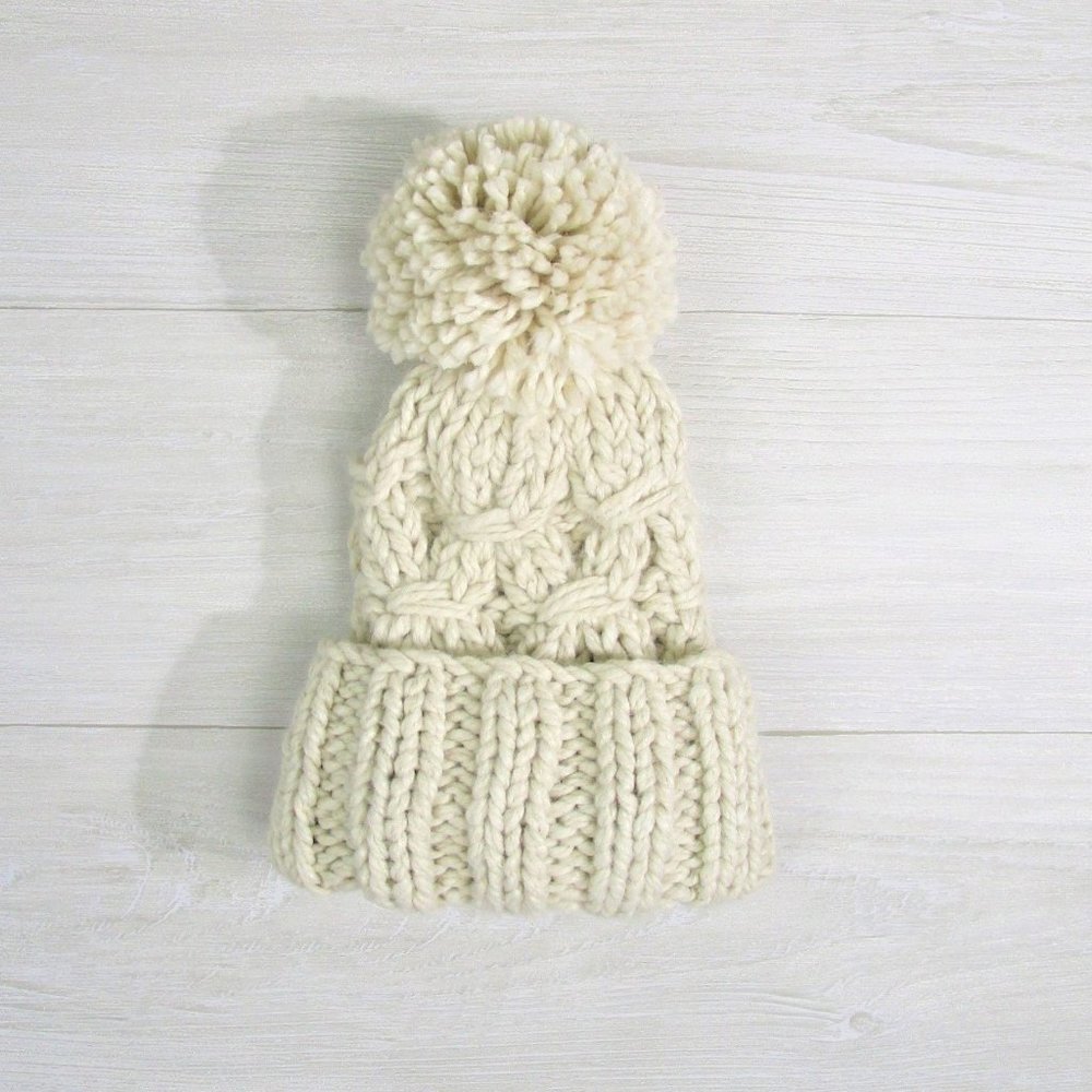 🥰WB Cable Sweater Knit Beanie with Pompom